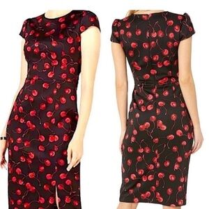 Cherry print scuba dress Betsey Johnson Size 16